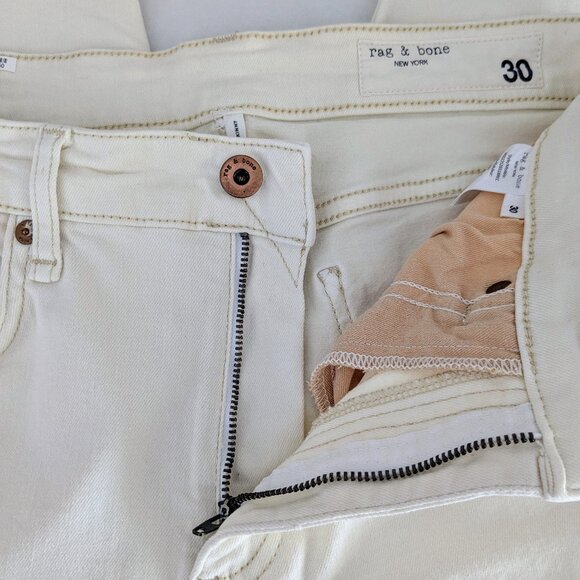 RAG & BONE Women's Cate Mid Rise Ankle Skinny Jeans  Size 30  Ivory - Picture 5 of 8